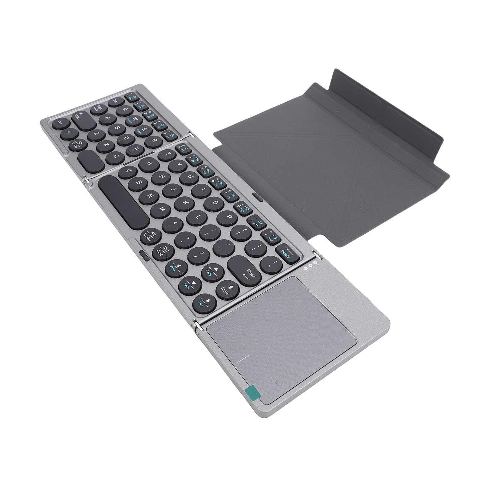 Tastiera Bluetooth Pieghevole, Wireless Portatile con Touchpad e Custodia in Pelle PU per Tablet Laptop Smartphone 3 Dispositivi