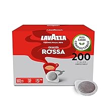 Lavazza, Qualità Rossa, Caffè in Cialde, 4 Pack da 50 Cialde, per un Espresso Equilibrato e Pieno, con Note Aromatiche di Frutta Secca, Arabica e Robusta, Intensità 5, 10, Tostatura Media