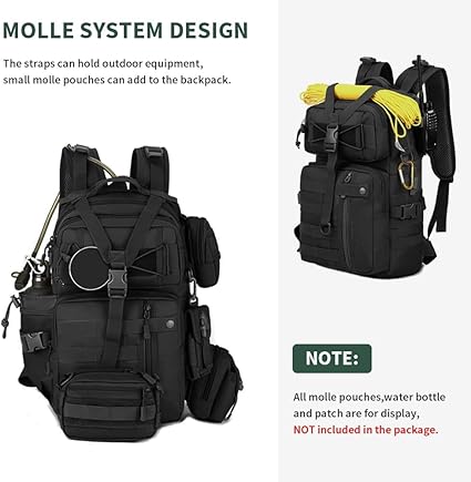 HUNTVP Tactische rugzak voor heren, militaire rugzakken 30 liter, Molle- rugzak, wandelen, dagrugzak voor heren, voor fietsen, kamperen, motorrijden, hardlopen, werken, buiten HUNTVP Tactische rugzak voor heren, militaire rugzakken 30 liter, Molle- rugzak, wandelen, dagrugzak voor heren, voor fietsen, kamperen, motorrijden, hardlopen, werken, buiten