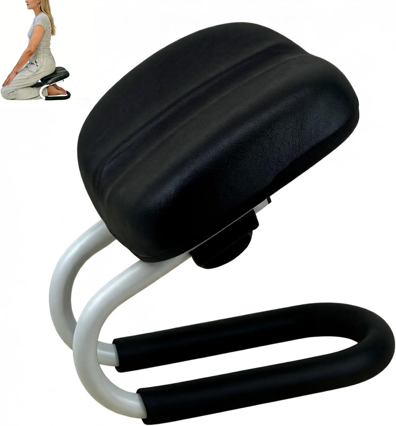 Meditation Bench, Metal Meditation Kneeling Stool, with Anti-Slip Covers and Adjustable Height, The Angle Design is Ingenious and Ergonomic, Ergonomic, Suitable for Meditation/Prayer/Yoga