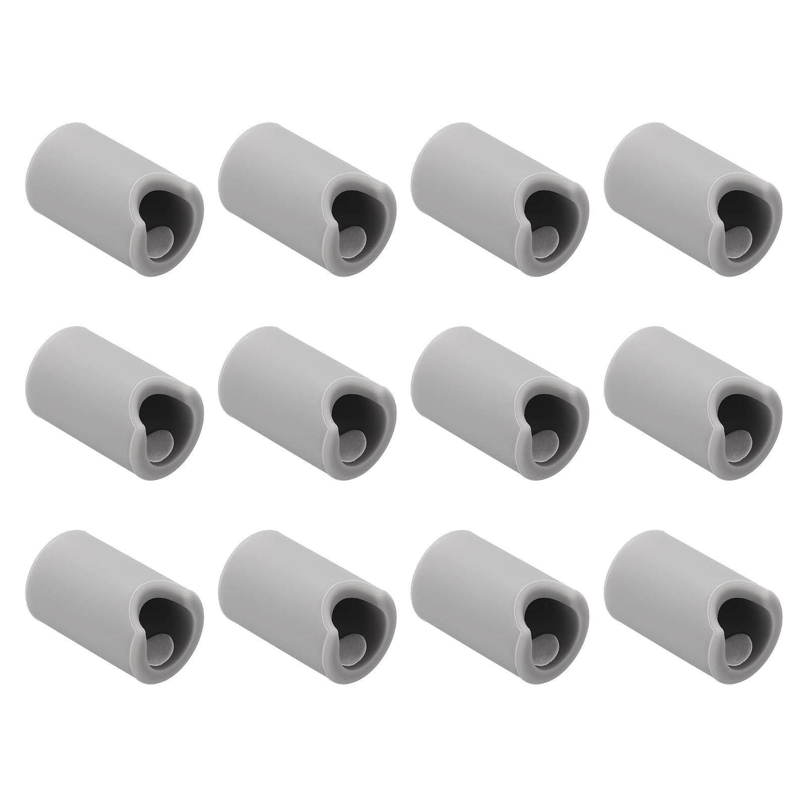 sourcing map 12 Pcs Round Silicone Cabinet Handle Corner Guards, Door Handle Safety Soft Edge Protector, Anti Collision Corner Drawer Bumpers for Table, Wardrobe, Furniture Handles, Gray