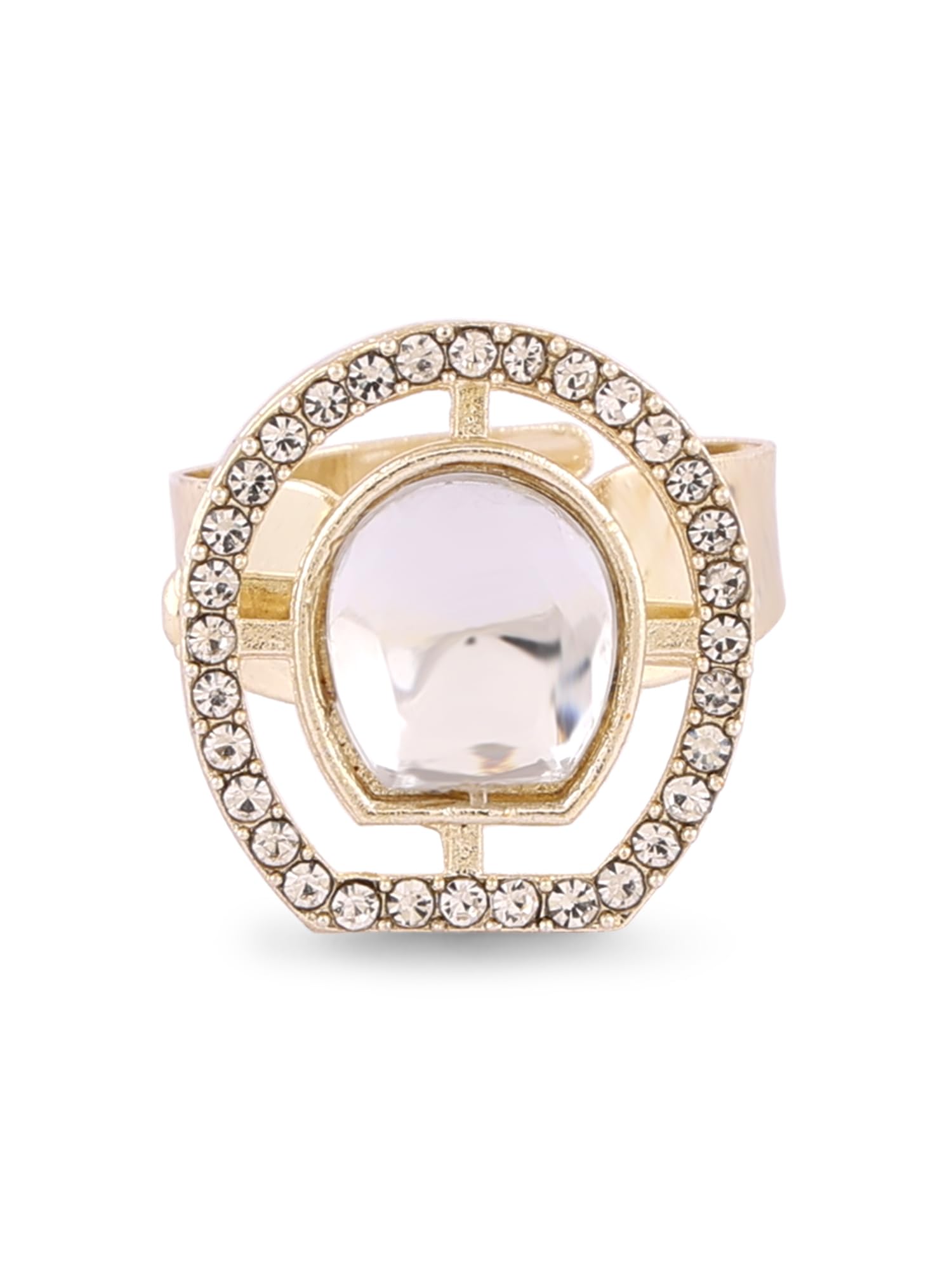 Women's 2 Tone Dazzling Austrian Diamonds Necklace Earring & Ring Set