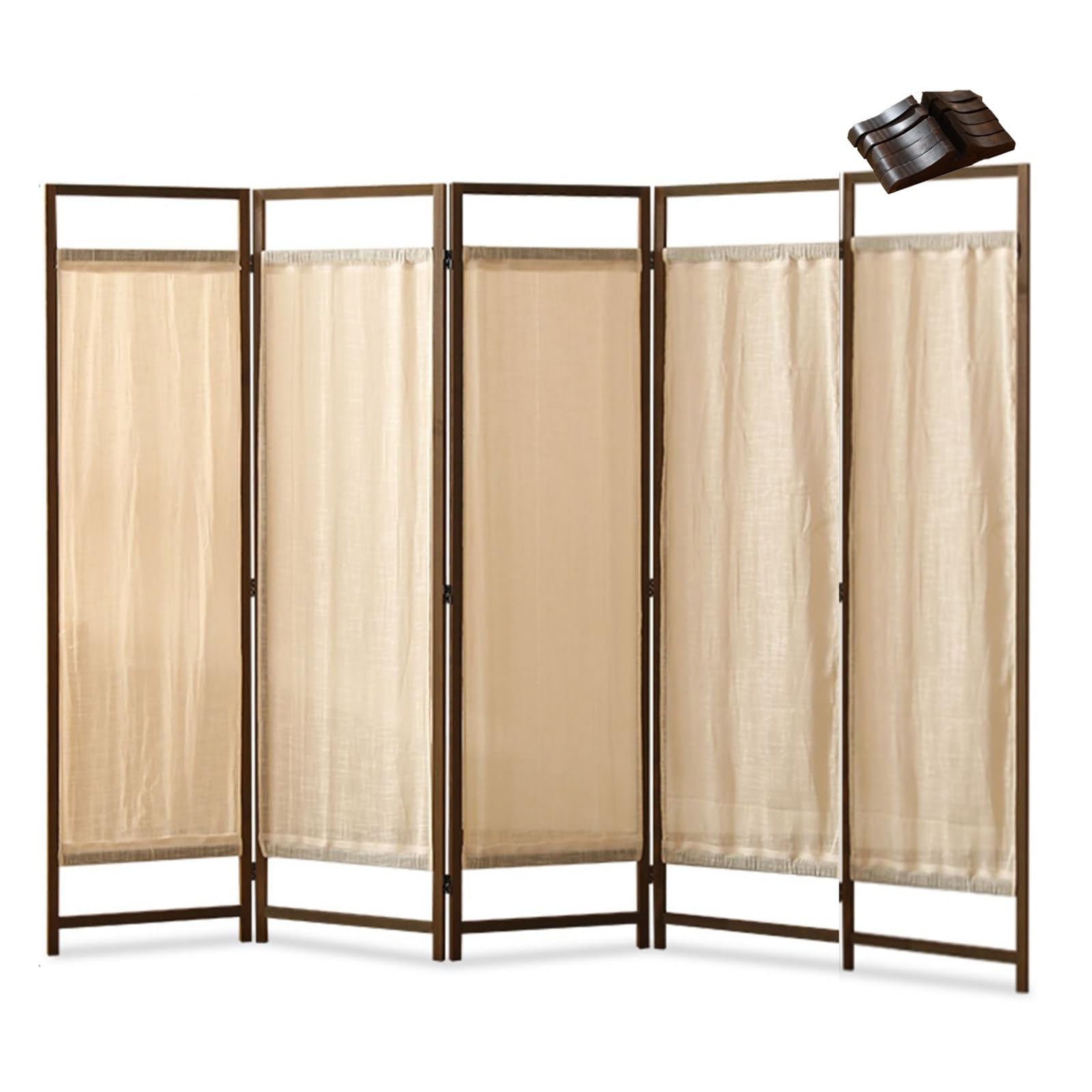 Cloison de confidentialité pliable 180 cm avec socle bois pour séparation de pièce