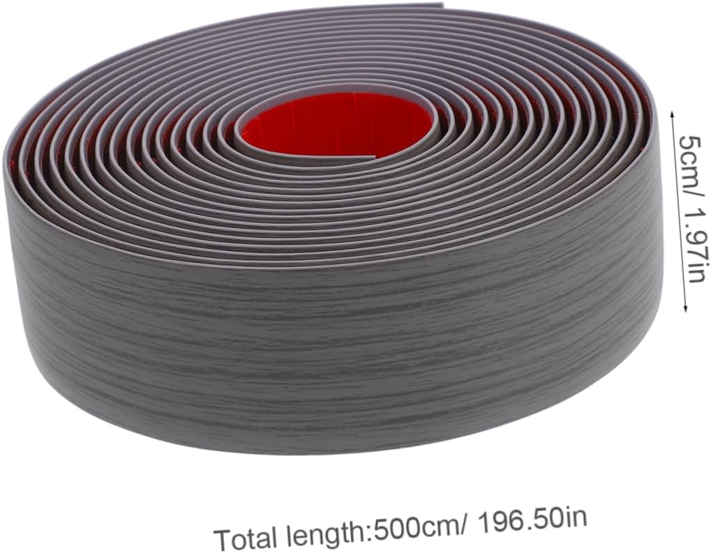 5m Self-Adhesive Floor Transition Strip Flexible Wood Grain Edging Trim for Doorways Easy to Install Peel and Stick for Uneven Floors and Wear Resistant