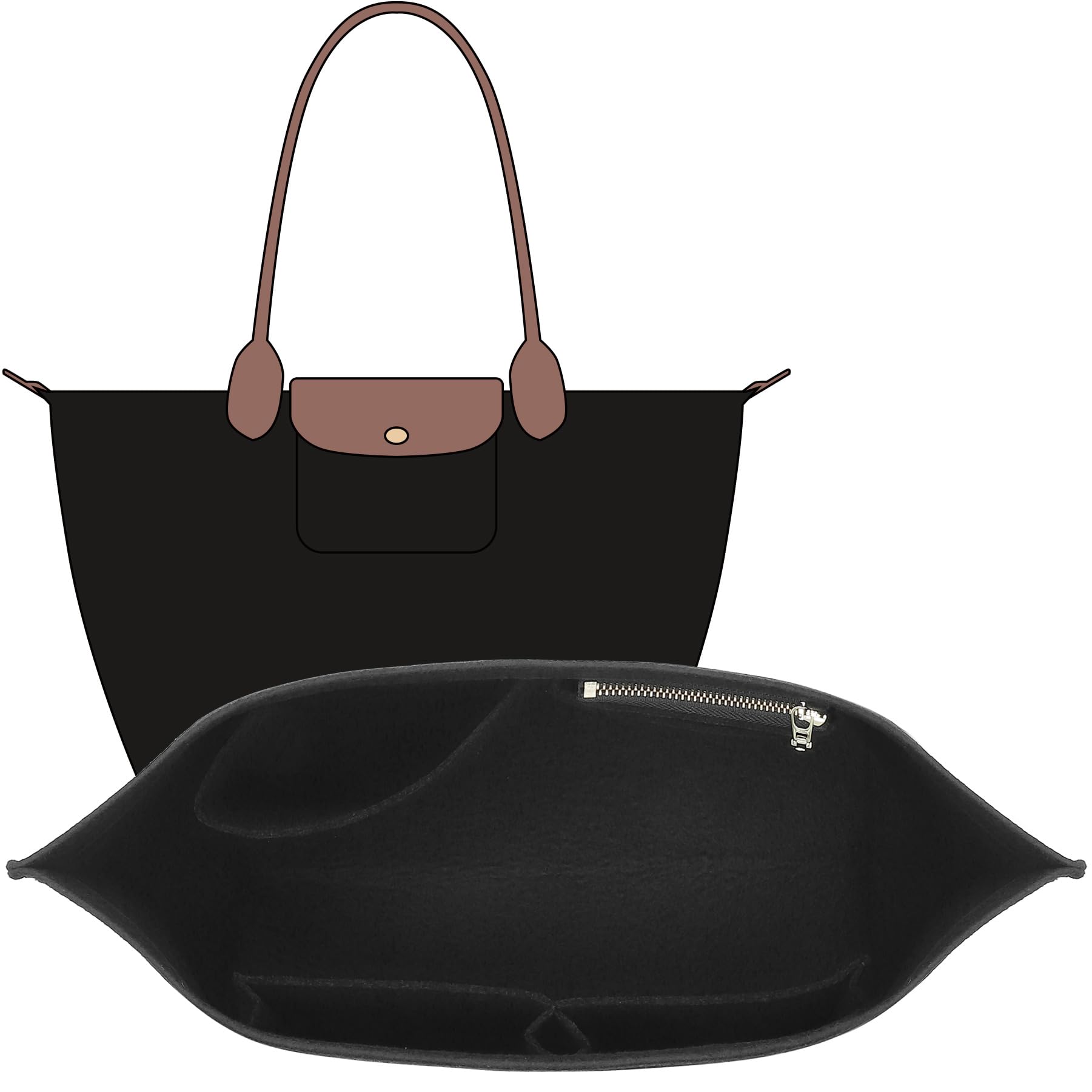 Amazon.com: OAikor Felt Purse Organizer Insert Compatible with