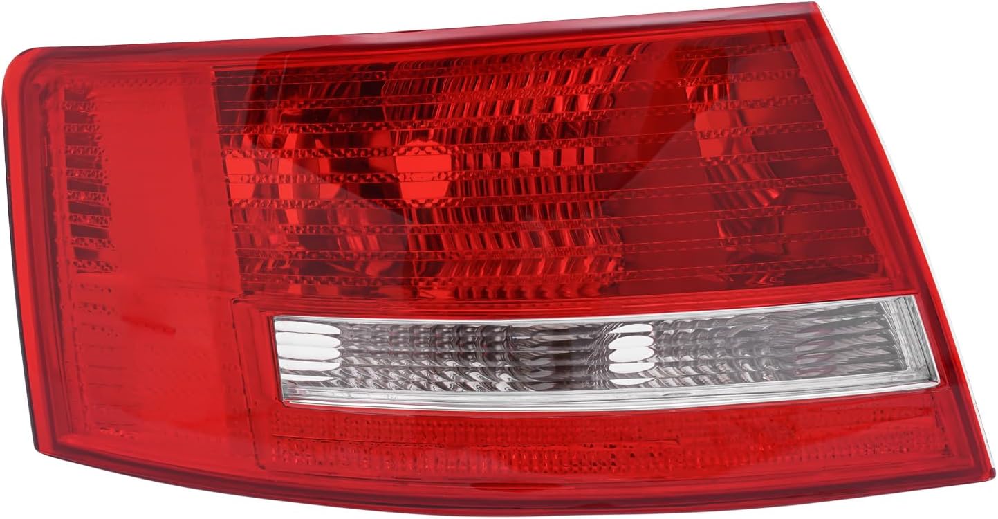 Left Tail Light Compatible with 2006-2008 Audi A6,2006-2008 Audi A6 Quattro,2007-2008 Audi S6, OEM Part Number 4F5 945 095, Direct Replacement Rear Driver Side Halogen Tail Light Semi-Assembly