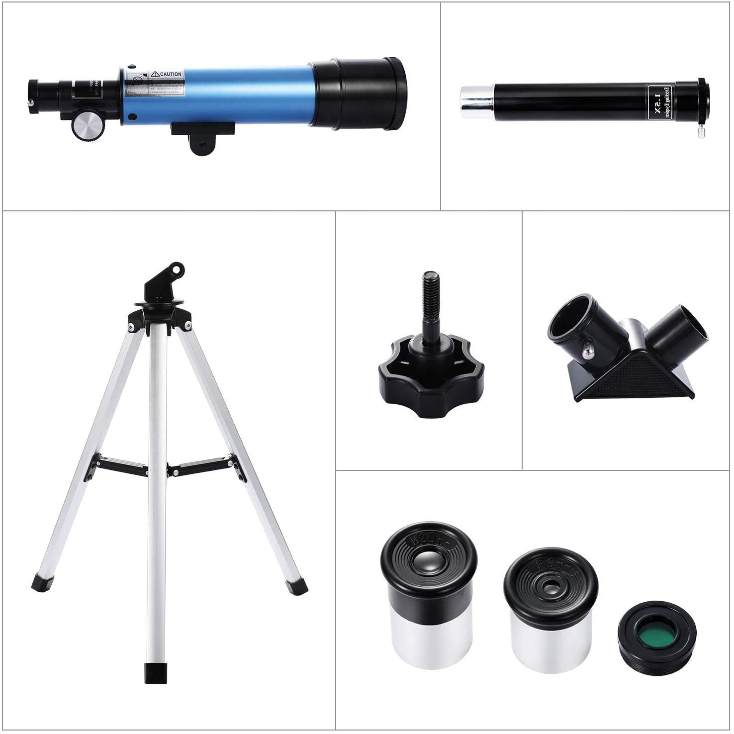 Telescopio para niños y Adultos, Apertura de 50 mm, Distancia Focal de Objetivo de 360 mm, Soporte AZ