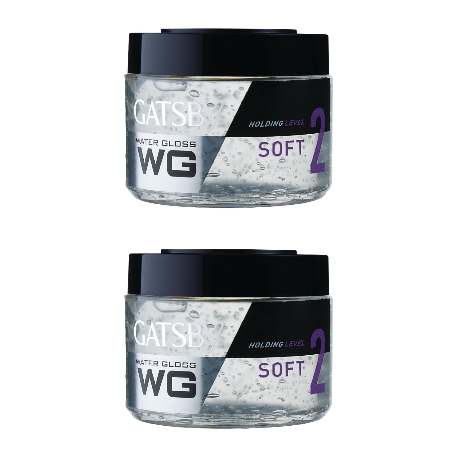 Gatsby Japan Water Gloss for Men- Soft 300gm each Pack of 2 - Wet Look, Shine Effect, Non-Sticky, Easy Wash Off, Holding Level 2 |Hair Styling Gel for Medium & Long Hair |Made in Indonesia