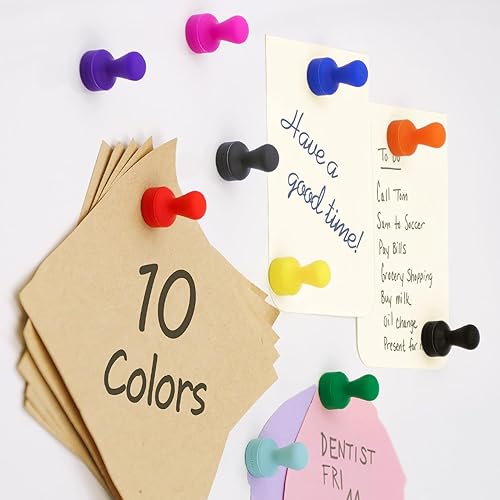 Miniatura 10 de SMART&COOL Paquete de 20 imanes negros de silicona fuerte, imanes de nevera antiarañazos, pequeños imanes de alfiler, imanes para refrigerador,