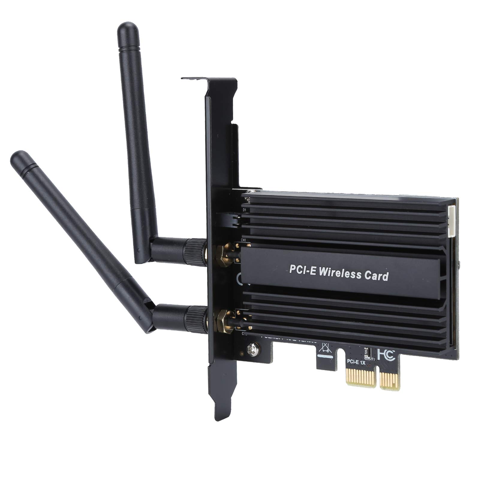 Jectse Adaptateur PCI Express WiFi 6, connectivité sans Fil Ultra-Rapide 3000Mbps pour Ordinateurs de Bureau avec Chipset AX200 2.4G/5Ghz (Black)