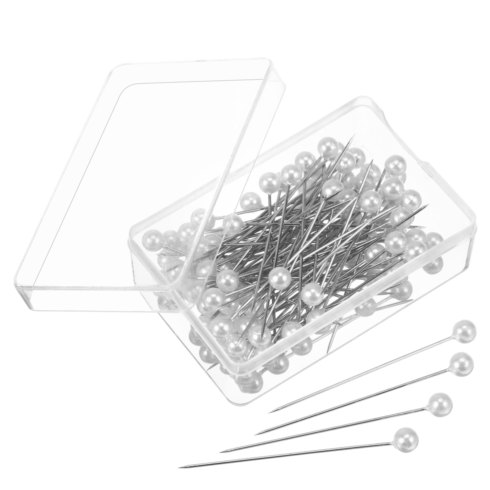 Artibetter 100 Alfileres de Cabeza de Perla Blancos de Metal para Manualidades y Costura DIY Alta Resistencia Temperatura y Función de Marcado