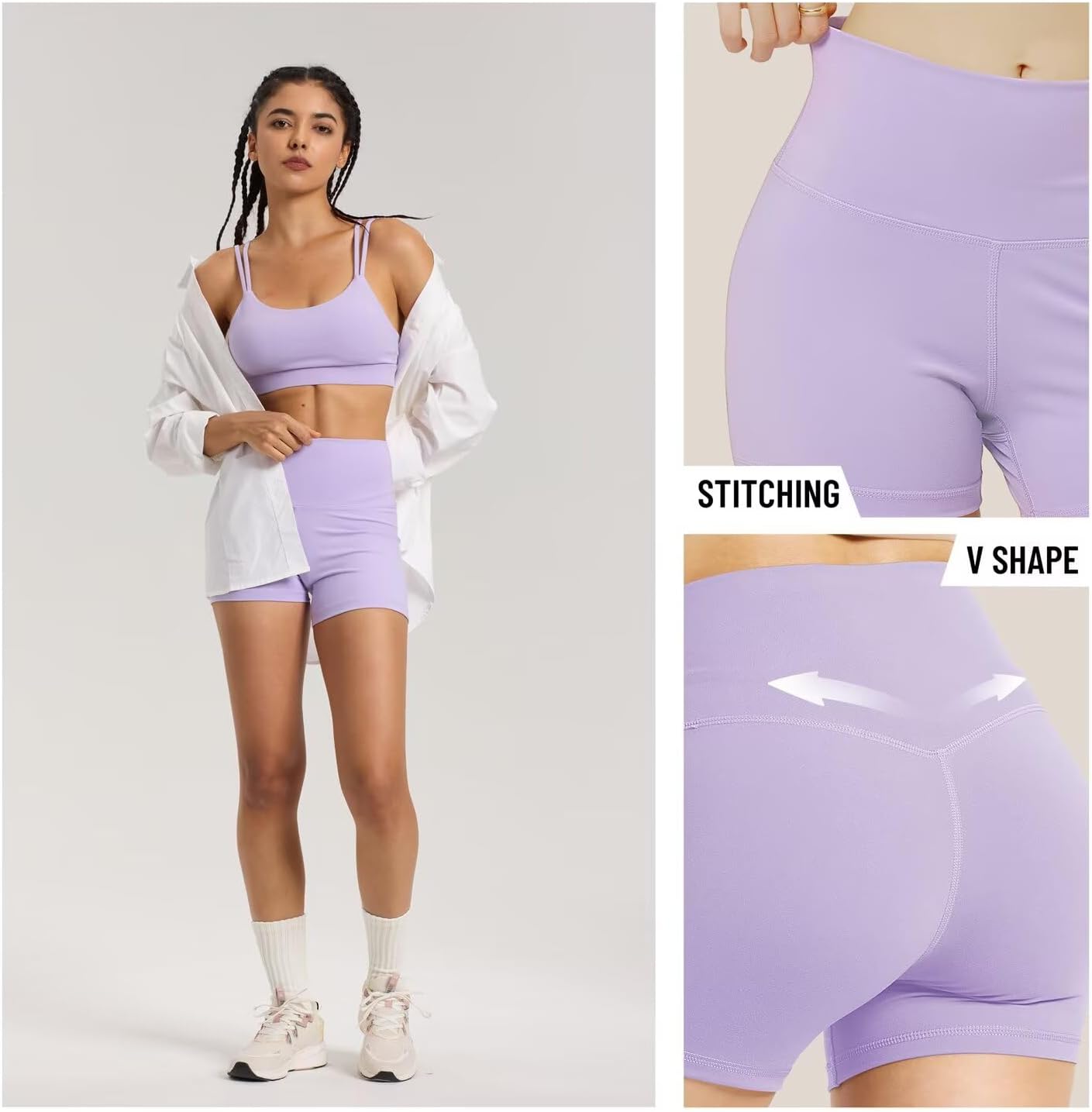 Women's 4"/ 6" Gym Biker Shorts, Spandex Athletic Workout High Waisted Yoga Shorts - Image 4