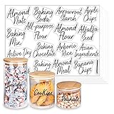 SWOMMOLY 243 Cursive Pantry Labels Clear Labels Set，243 Preprinted Water Resistant Labels Stickers...