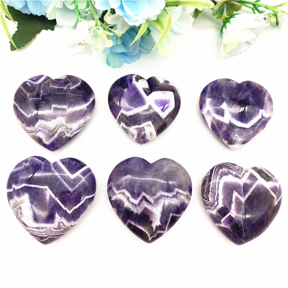 Haussammlung 1 Packung natürlicher Fantasie-Amethyst-Herzstein, Kristall, handgeschnitzte Palmherz-Edelsteine, wunderschöner Kristall,