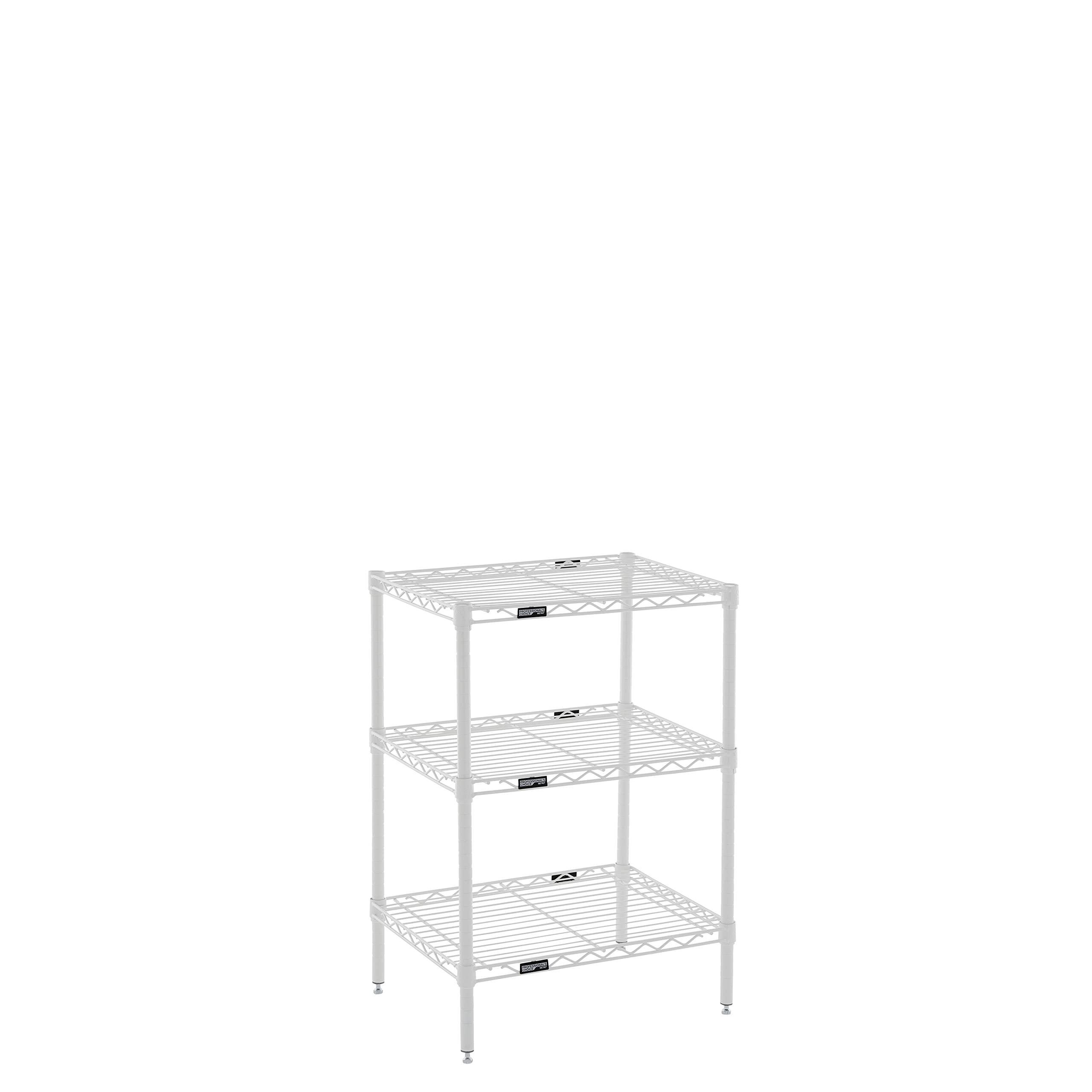 METROProfessional's Choice PCM182433W 3-Shelf Adjustable Wire Shelving Storage Unit, White, 18" x 24" x 33"
