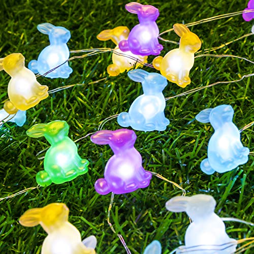 Konsait 13.2Ft 40Lights 8Modes Easter Decoration Rabit Easter Lights String Battery Operated With Remote Bunny Fairy String Lights For Spring Party Indoor Outdoor Birthday Wedding Bedroom Decor #TOP15