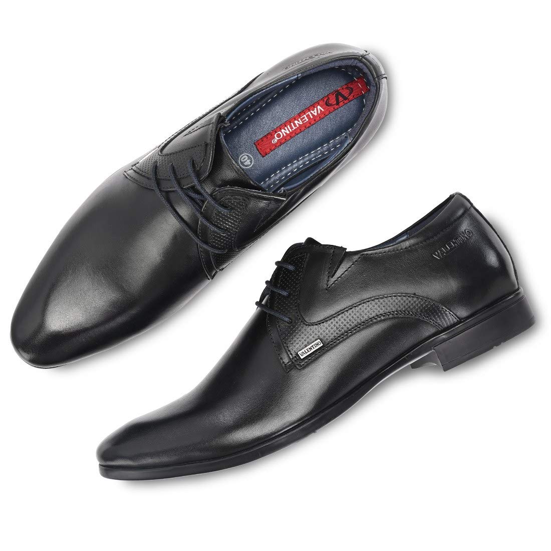 VALENTINO Leather Mens Lace-Up Formal Shoes Breathable | Lightweight | Running Shoes with Comfort Sole | Black | Size-6 (B0D398NJ3G) Amazon Price History, Amazon Price Tracker
