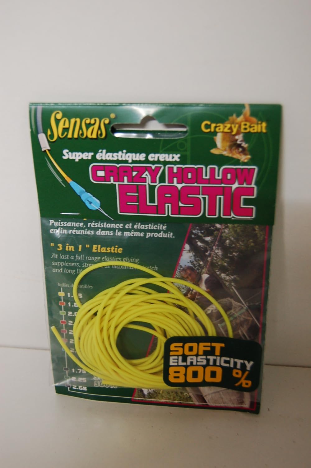 SENSAS CRAZY HOLLOW POLE ELASTIC YELLOW 1.65mm No5-No8