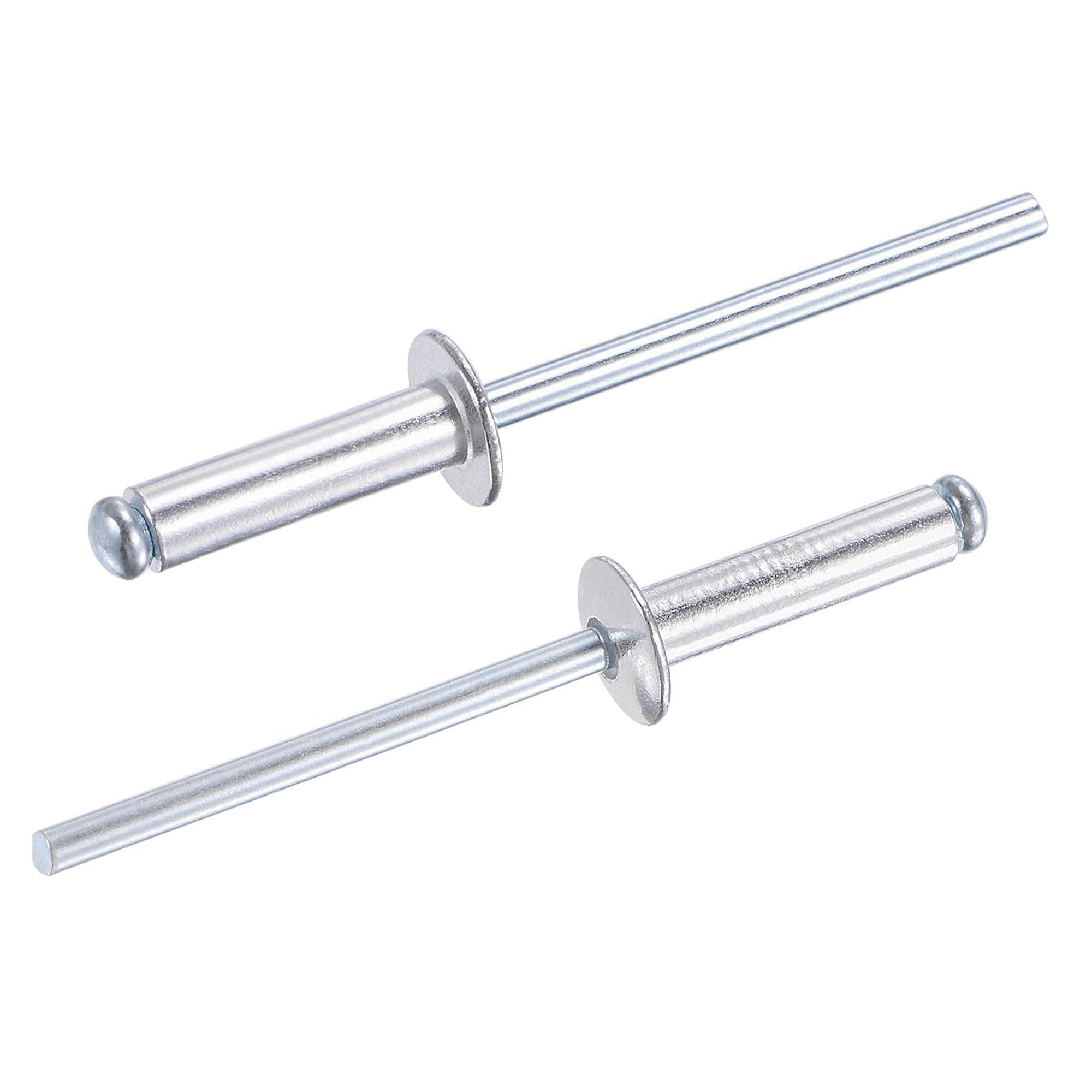 TA-VIGOR 60Pcs 4mm x 16mm Aluminium Blind Rivets, Open End Pop Rivets with Dome Head