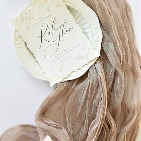 Gauzy Elegance: Coffee Cheesecloth Table Runner for Enchanting Occasions
