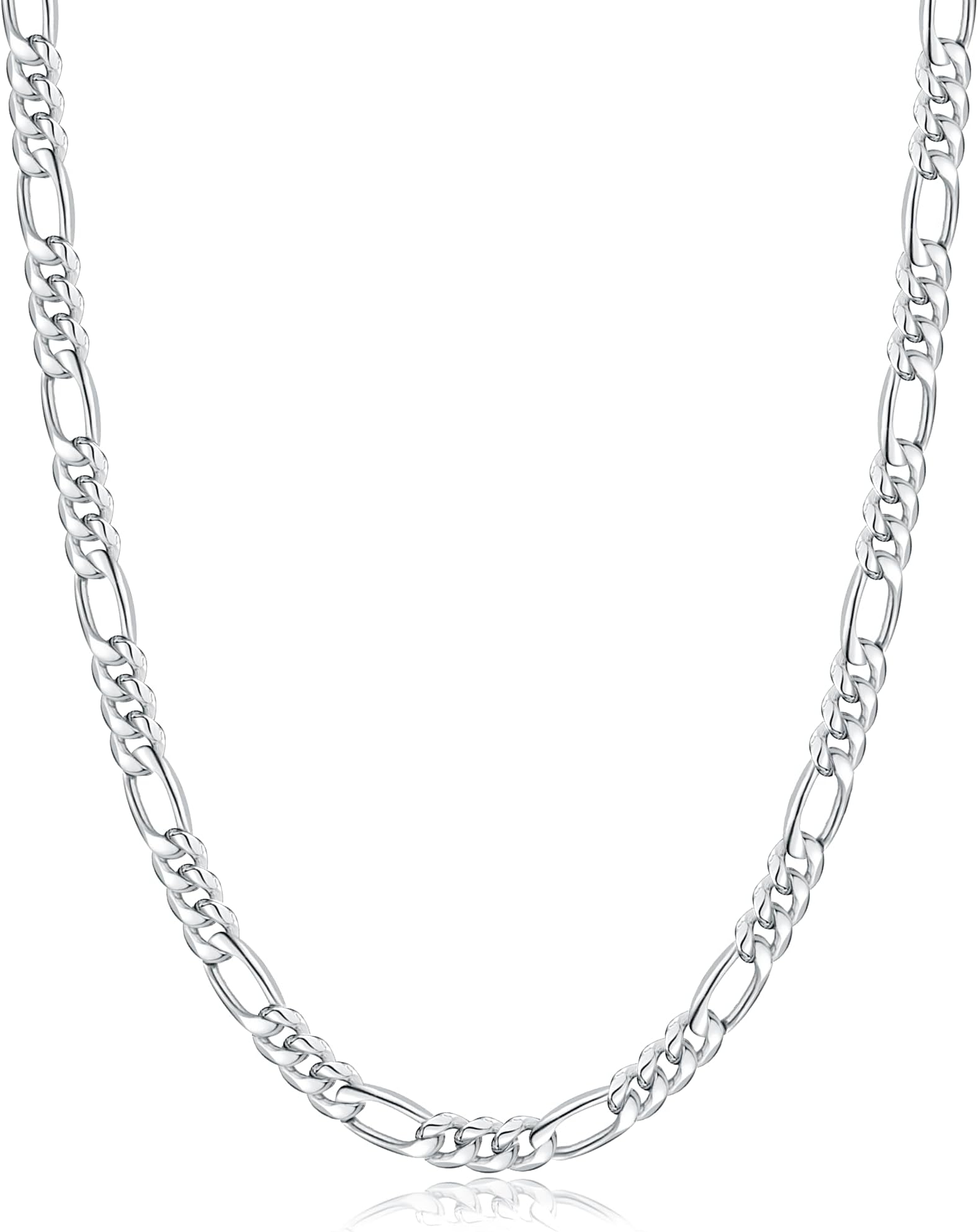 5.5mm/7mm Stainless Steel Figaro Chain Necklace for Men, 14K Gold Plated Chain for Men, Mens Jewelry Gift 16 18 20 22 24 26 Inch