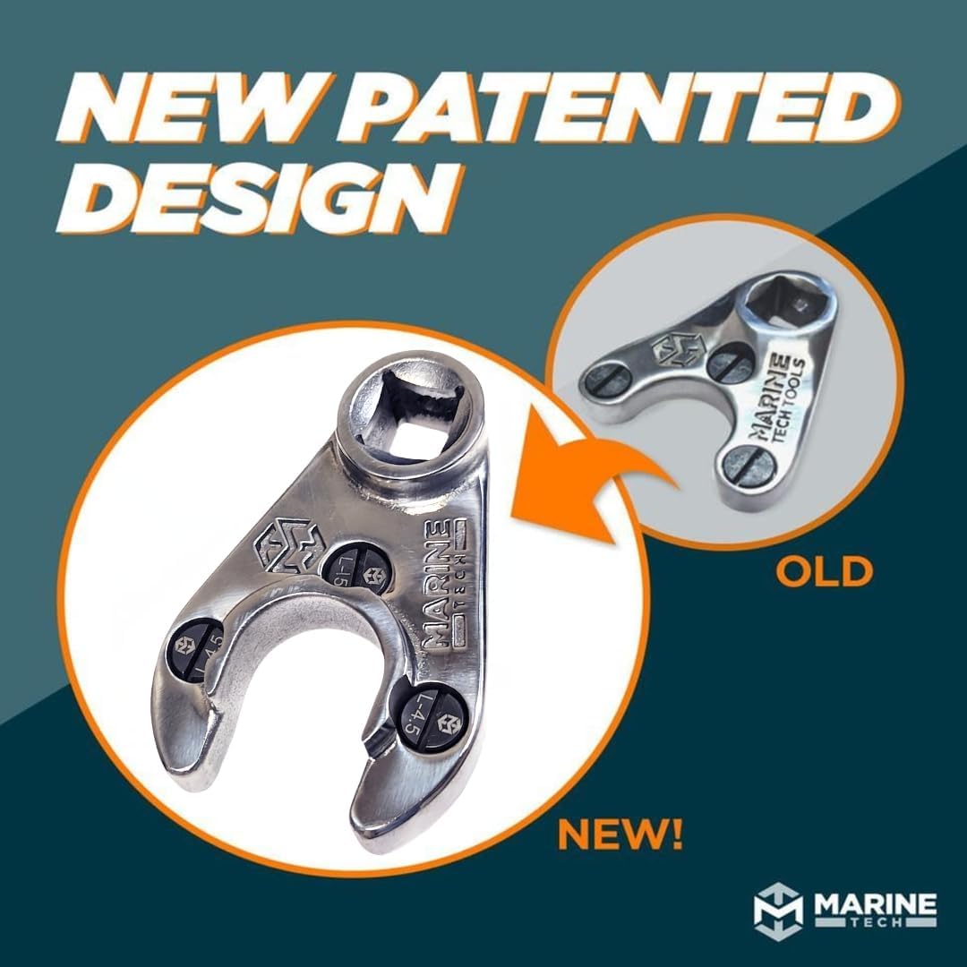 Marine Tech Tools 38mm Pin Wrench (AMT0304) with L-4.5 Pins, Fits Seastar Steering Cylinders, Four Stroke Yamaha V6 & Non-VMAX 2 Strokes, Yamaha Tilt Trim Spanner Wrench, Replaces Obsolete AMT0004