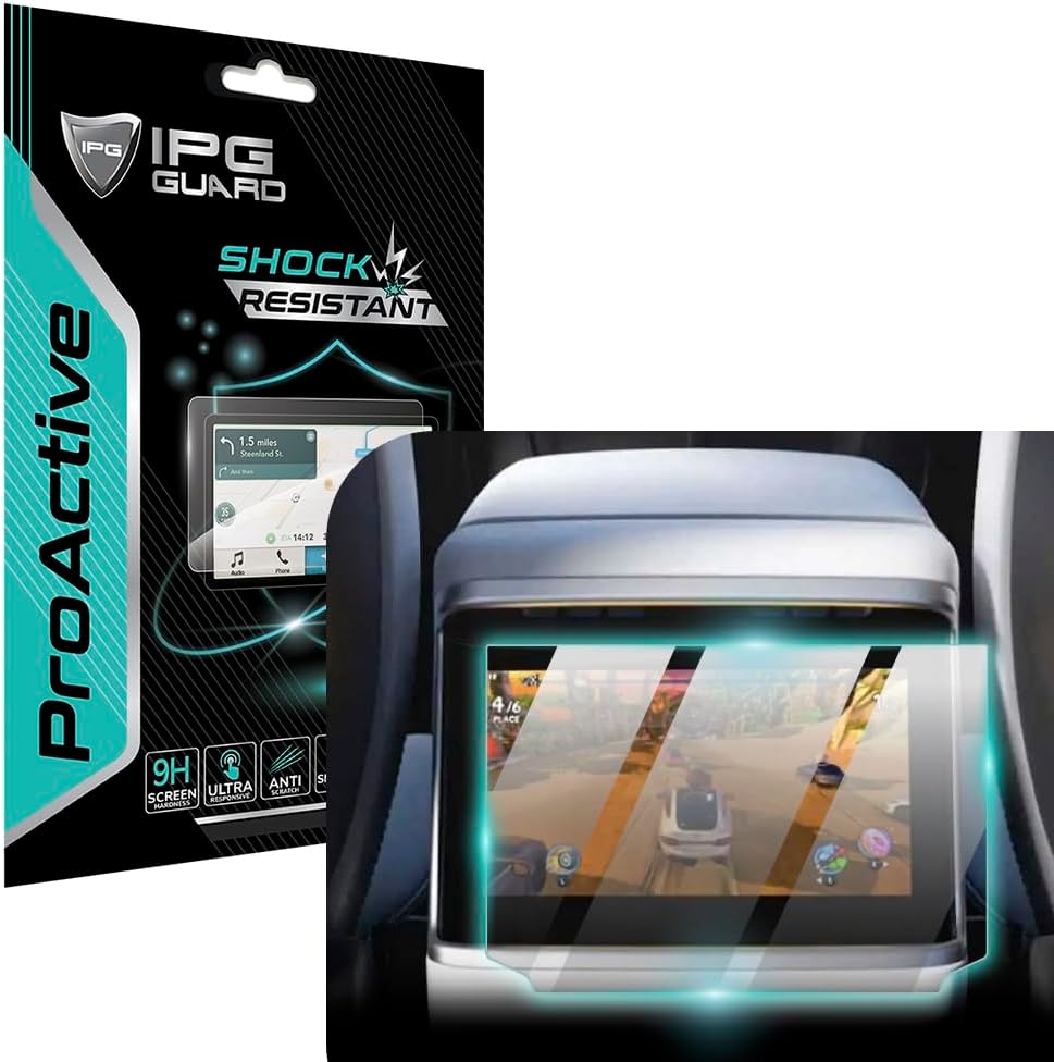 IPG ProActive Made for Tesla 24 Model S-X 17" Navigation 9H Hardness Screen Protector Nano Ceramic Film Ultra Responsive High Clarity Anti Scratch Smudge Guard for ModelS-X