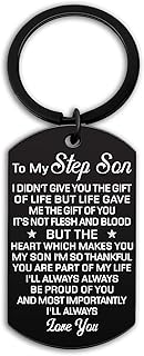 Bonus Son Gifts From Stepmom To My Stepson Keychain For Him Birthday Gifts For Young Boys Cool Keychain For Son In Low Christmas Gifts For Teenager I Will Always Love You Keyrings