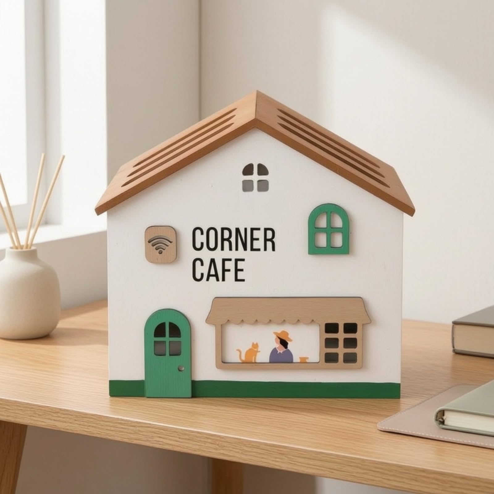 Scatola Organizer per Cavi Resistente | In Legno, Decorativo, Organizzatore per cavo Coperchio