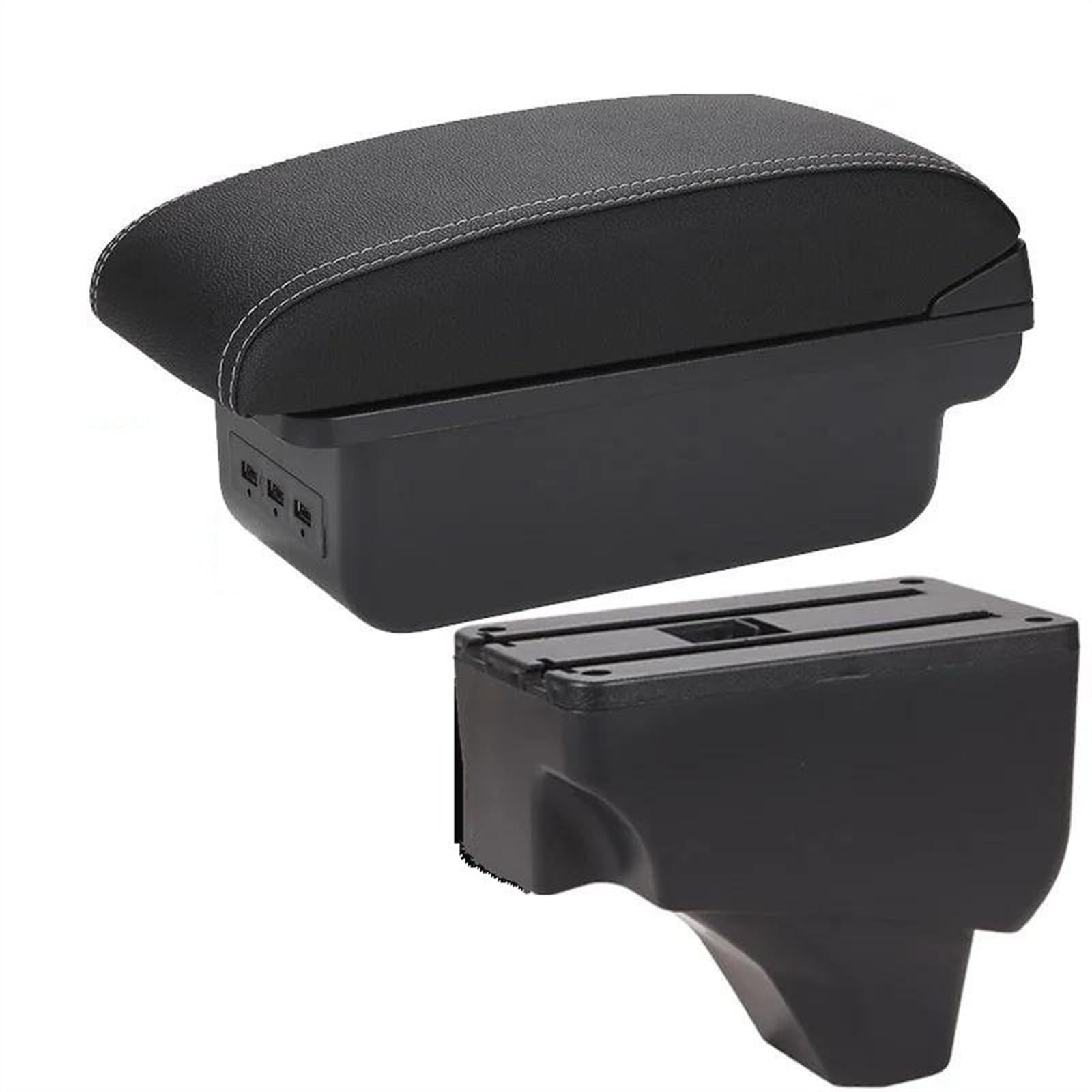 Ysdsls B3 Black White 3Usb Car Center Console Storage Box Multifunctional Armrest Interior Accessories For Peugeot 2008 2019-2024