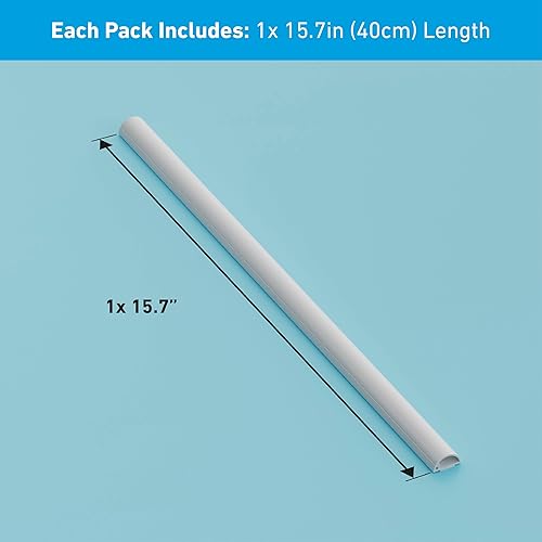 Miniatura 4 de D-Line Ocultador de cable de TV, cubierta semicircular, montaje en pared, bisagras de una pieza, para pintar, adhesivo, decorativo, 0.78 de ancho x