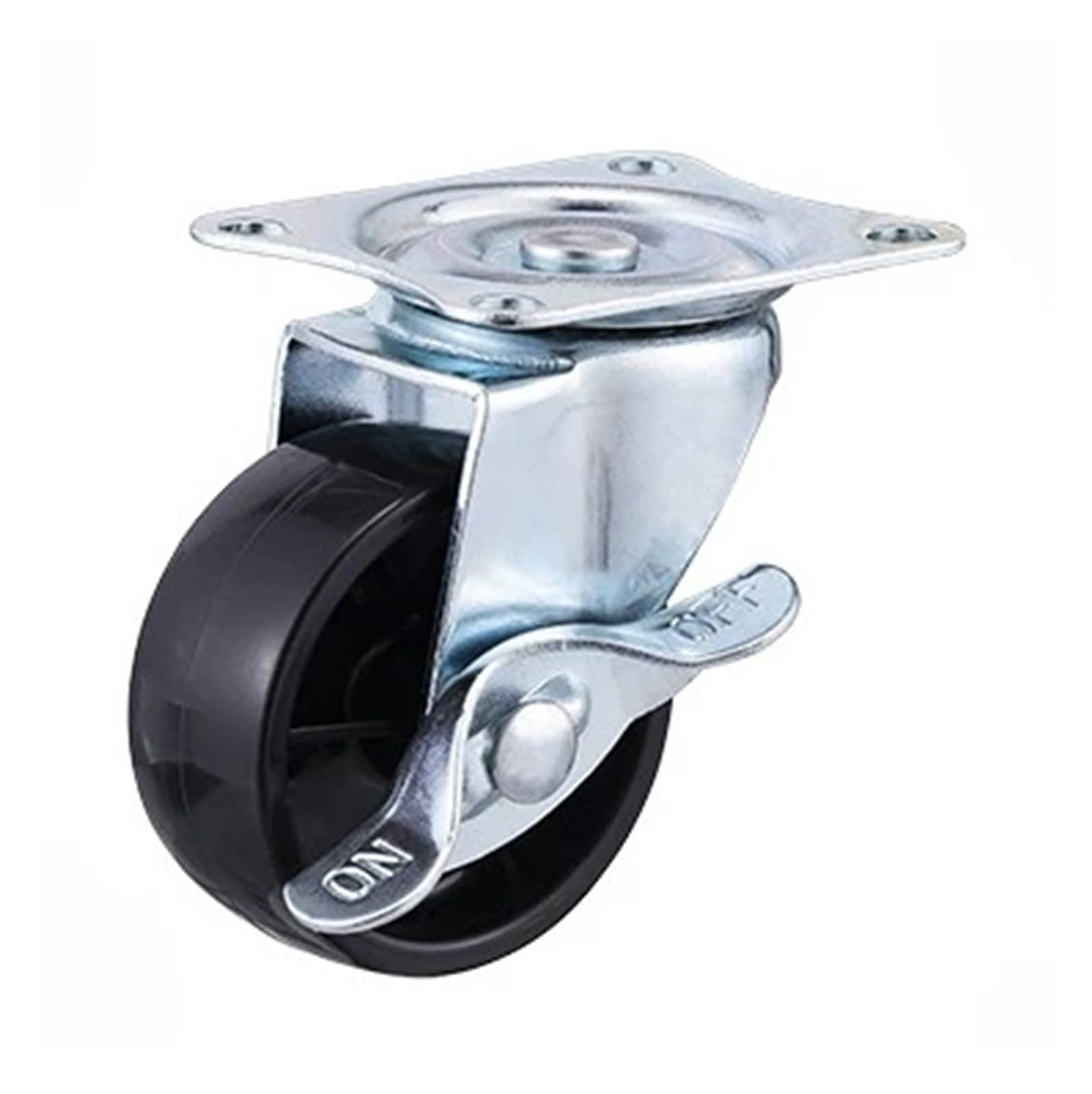 MXXDMOPD 4 Pieces/lot 2""/2.5""/3"" Light Black PP Caster M12 Screw Spinner with Brake bearingless Plastic(Brake,2 Inch)