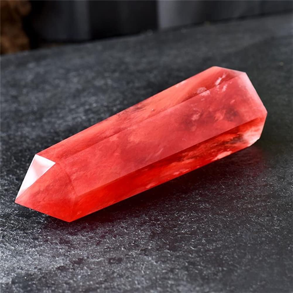 Amazon.co.jp: 天然水晶ラフ 1 ピース美しい赤い精錬石水晶