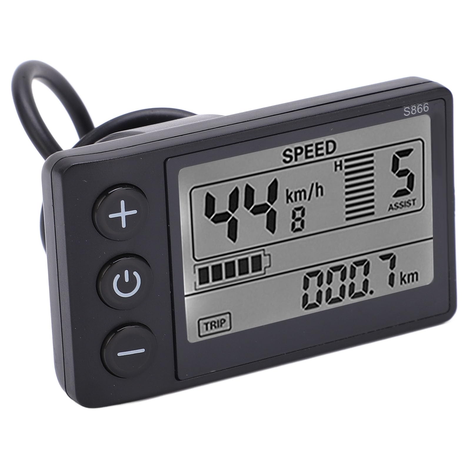 VBESTLIFE Display LCD per Bicicletta Elettrica, 24V 36V 48V Pannello di Controllo LCD Misuratore Bici a Grande Schermo, Display velocità Display per Bicicletta da Strada Impermeabile Multifunzionale