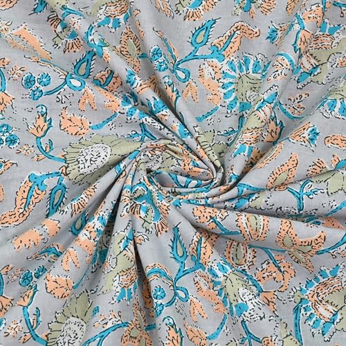 Image of 100% Cotton Single Bedsheet with 1 Pillow Cover | 240 TC Pure Cotton Flat Bed Sheet | Traditional Jaipuri Printed Bedding Set | Soft & Breathable | 60 x 90 Inch (Rangmahal Single 08)