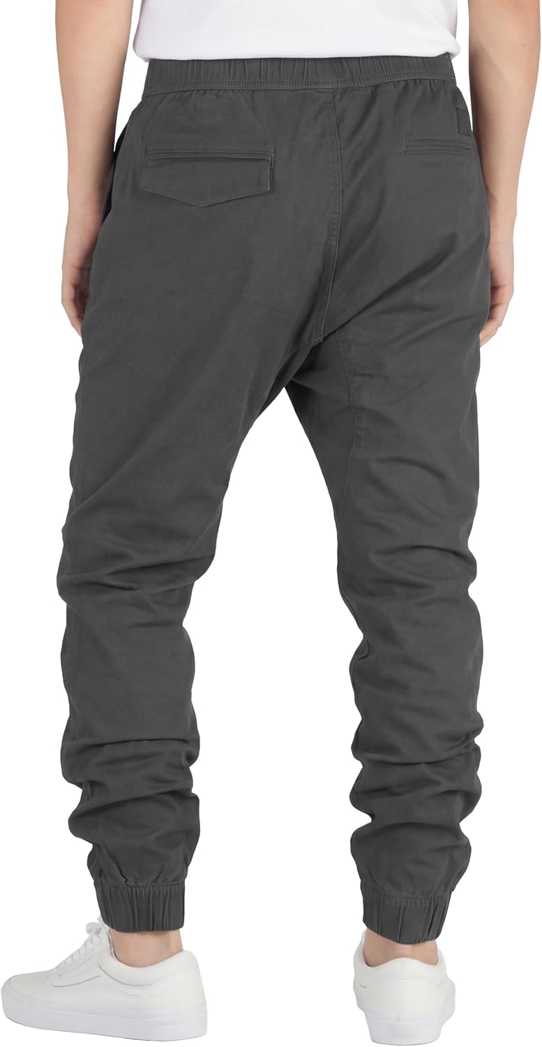 ITALYMORN Khaki Chino Joggers for Men Twill Stretch Casual Pants with Pockets - Image 2