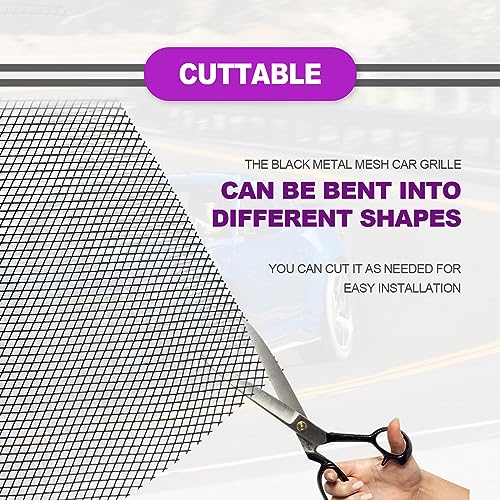 Image of Universal 40 inchx13 inch Car Grill Mesh - Aluminum Alloy Automotive Grille Insert Bumper 6x12mm Rhombic Hole, 100x33cm Automotive Grille Insert Bumper, Multifunctional Grille Mesh Roll, Fit for Car Bumper