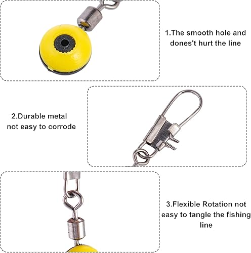 Miniatura 2 de Goture 50Pcs Stainless Snap Swivel Fishing Tackle Accessories with Quick Connect Fishing Lures Sea Fishing Space Bean Connector Premium Fishing Gear