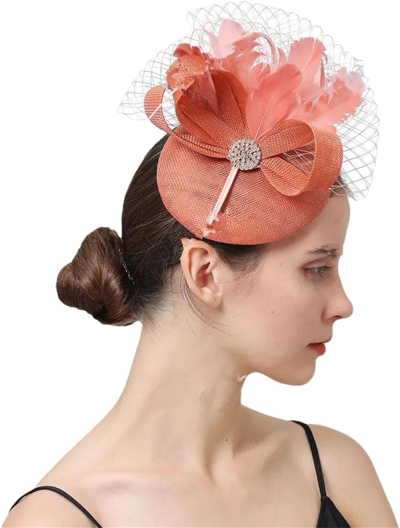 Fascinator Hat Millinery Hair Accessories Women Feather Flower Headband