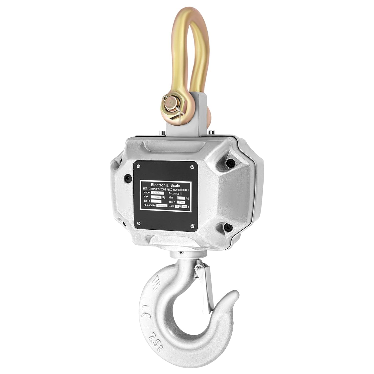 VEVOR Balance à Grue Numérique, Capacité 5000 kg, Balance Suspendue Électronique à Grue, avec Écran Lecture LCD, Grande Précision Mesure, pour Entrepôts, Agriculture, Chasse, Pêche, Ateliers, Bureaux