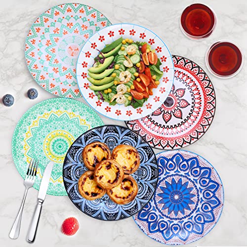 Farielyn-X 6 Pack Porcelain Dinner Plates - 10.5 Inch Diameter - Pizza Pasta Serving Plates Dessert Dishes - Microwave, Oven, and Dishwasher Safe, Scratch Resistant - Set of 6 - Image 4