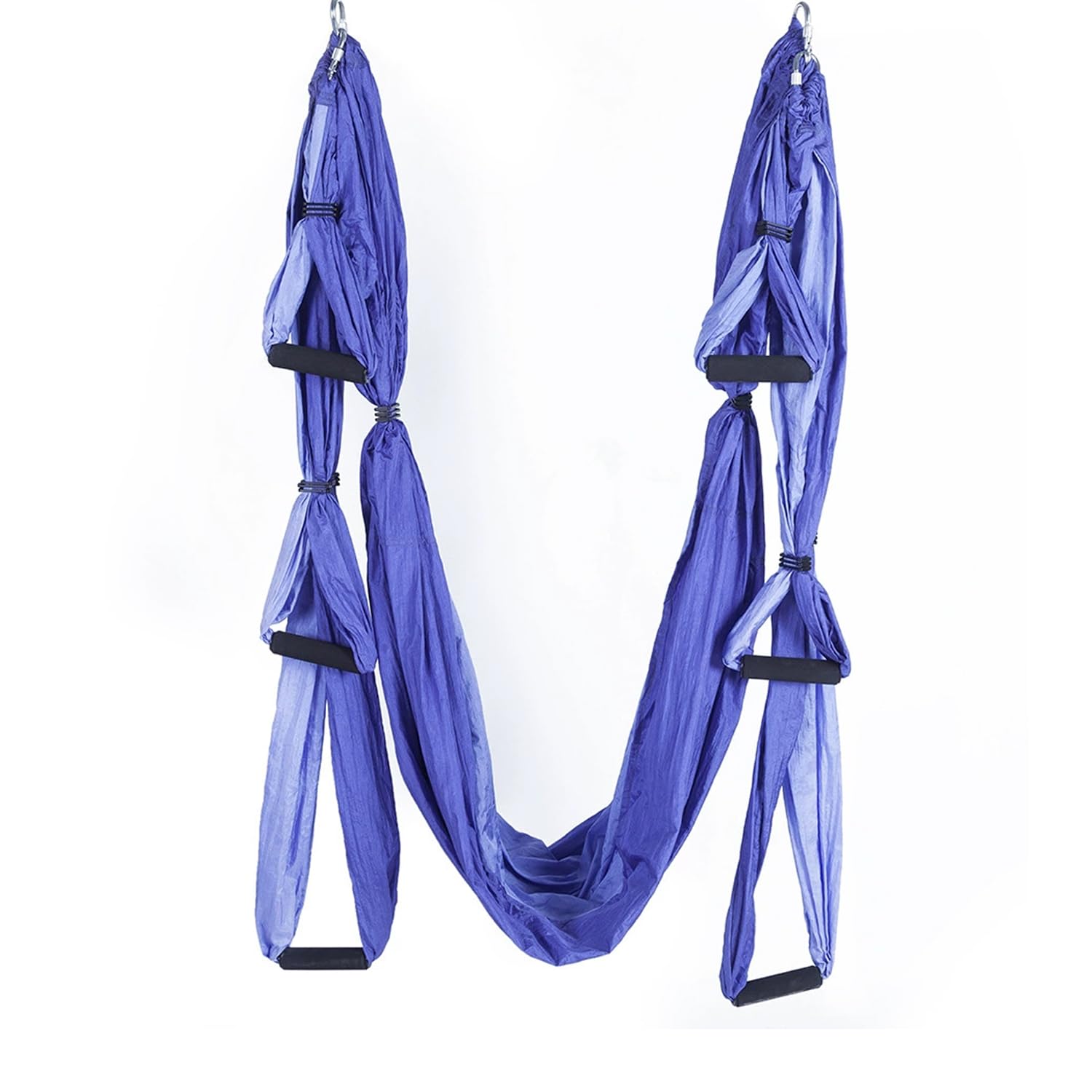 Hamac de Yoga Aérien Kits,Anti-Gravité Yoga Pilates,avec Poignée épaisse en Mousse,Capacité 200 kg(Violet Clair)