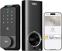 YhvSecurity L600 Apple HomeKit Smart Deadbolt: Fingerprint Keyless Entry, Built-in WiFi, IP65 Keypad Lock for Front Door