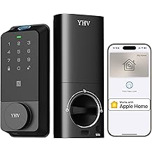 Keyless Entry Door Lock, Fingerprint Smart Lock with Apple Home Safety Deadbolt Supports Apple Homekit with Code, Built-in Wi-Fi, App Remote Control, Touchscreen Keypad for Front Door, Bedrooms