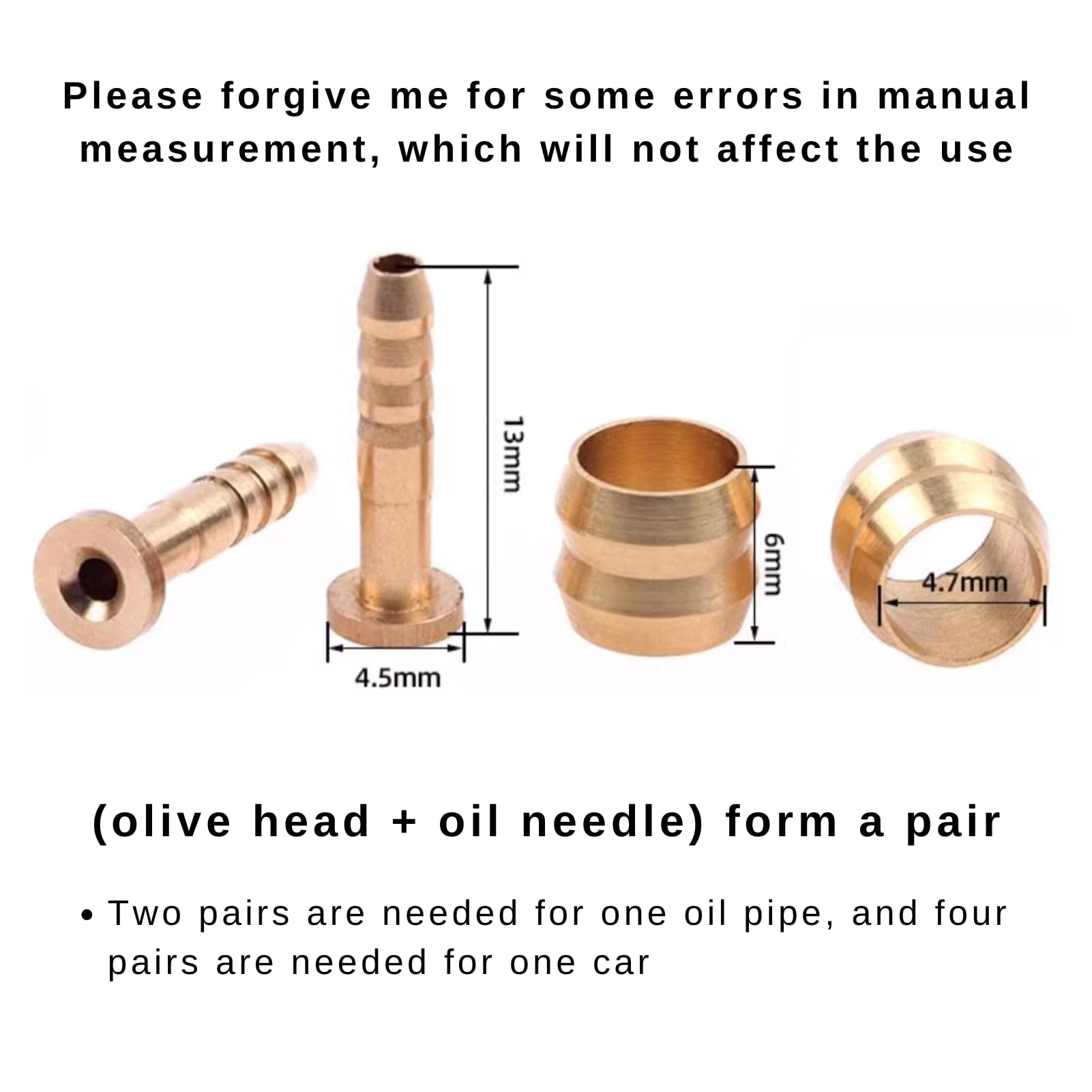 Set Di 10 Olive E Inserti Per Freno A Disco Idraulico BH59 - Ricambi Per Biciclette