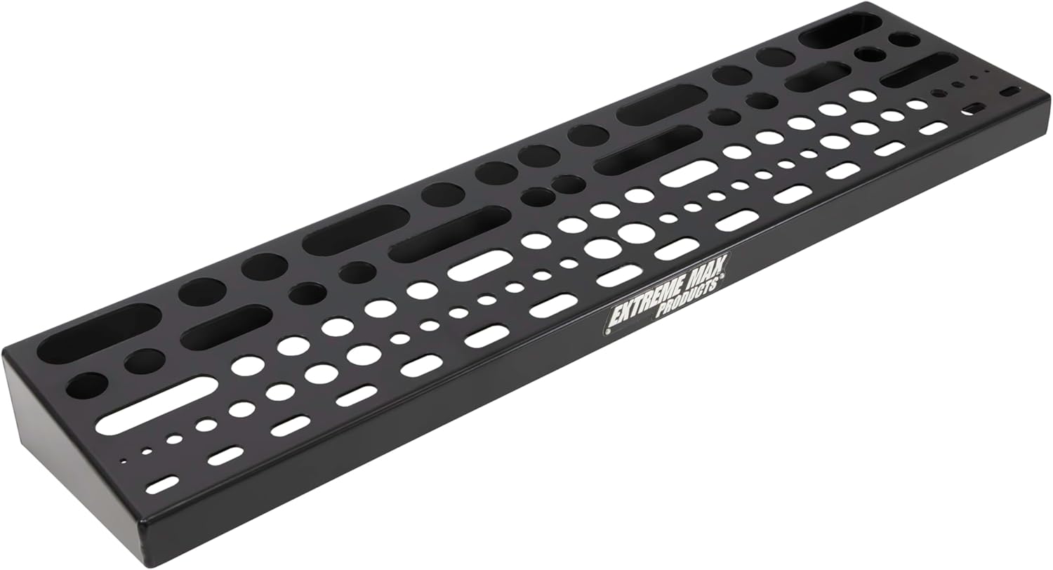 Extreme Max 5001.6664 Wall-Mount Aluminum Tool Organizer for Race Trailer, Garage, Shop, Enclosed Trailer, Toy Hauler - Black