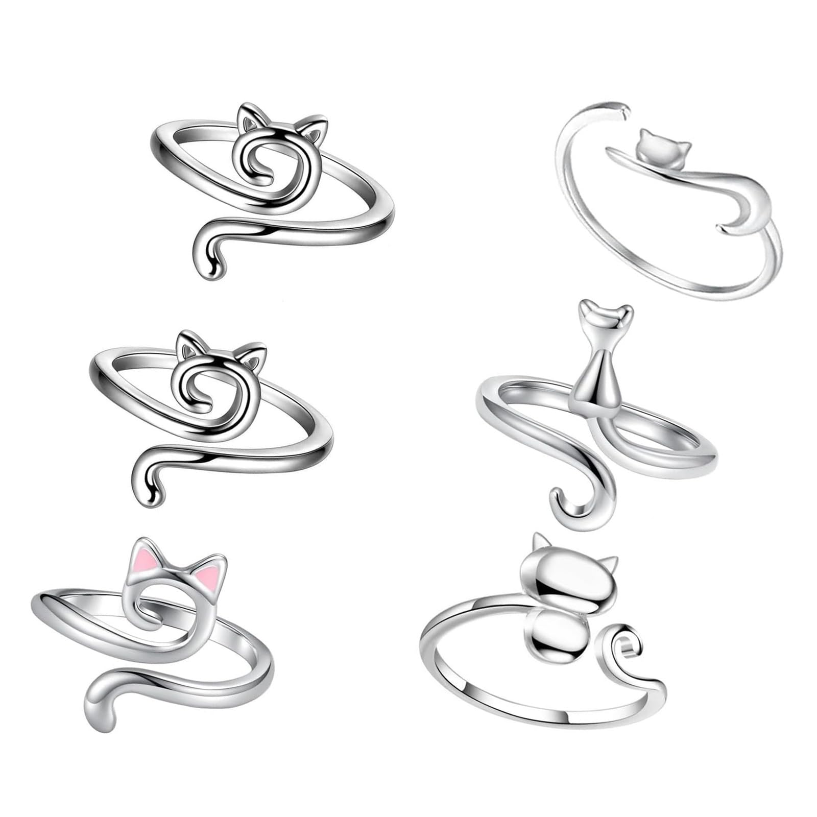 SET ANELLO ALL'UNCINETTO Regolabile All'uncinetto Antichi Colori Argento 195974181832