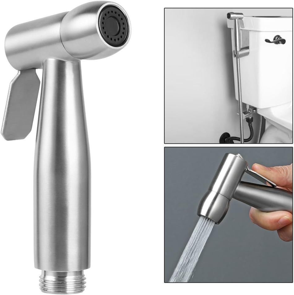 Hand Held Bidet Toilet Sprayer Kit Bathroom Cloth Diaper Washer Portable Shower Sprayer Stainless Steel Spray for Personal Hygiene