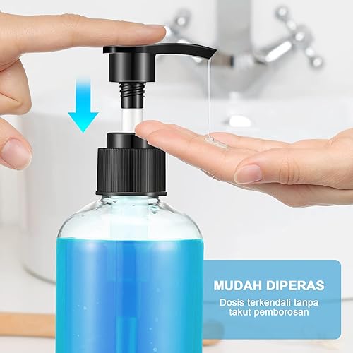 Miniatura 4 de 8 botellas de plástico con bomba vacía con bomba dispensador de jabón para platos, dispensador portátil de jabón de manos, contenedor de loción para