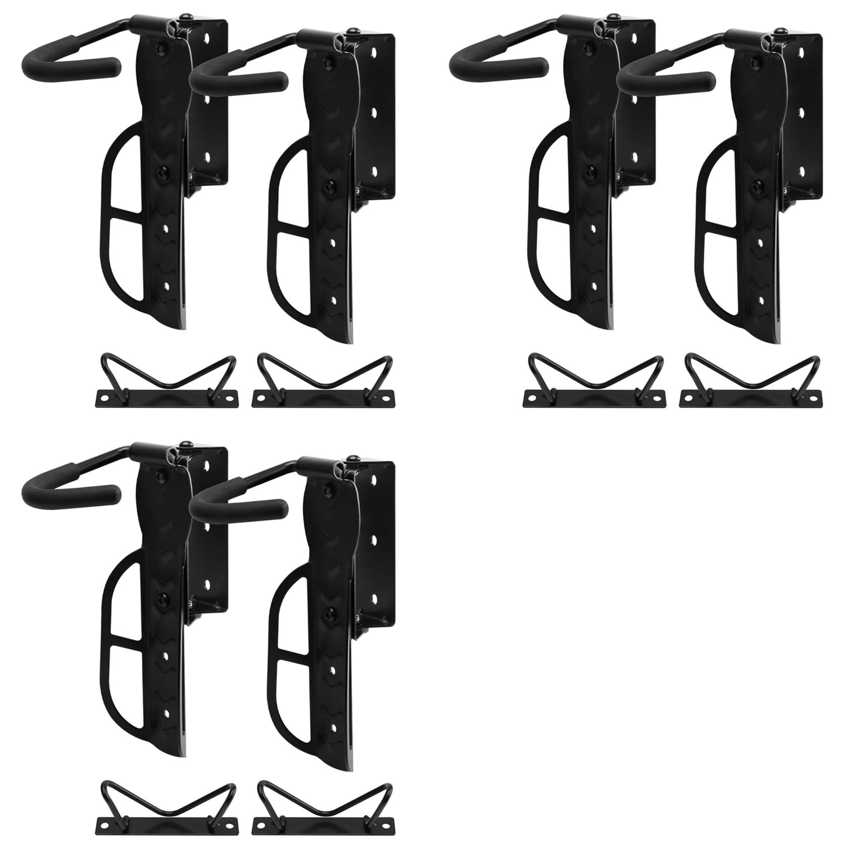 Pack de 6 soportes giratorios para bicicletas de garaje, montaje en pared, colgadores de bicicletas para garaje, soporte para bicicletas, soporte vertical para bicicletas